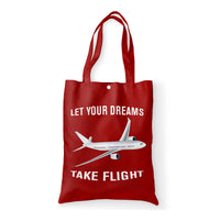 Thumbnail for Let Your Dreams Take Flight Designed Tote Bags