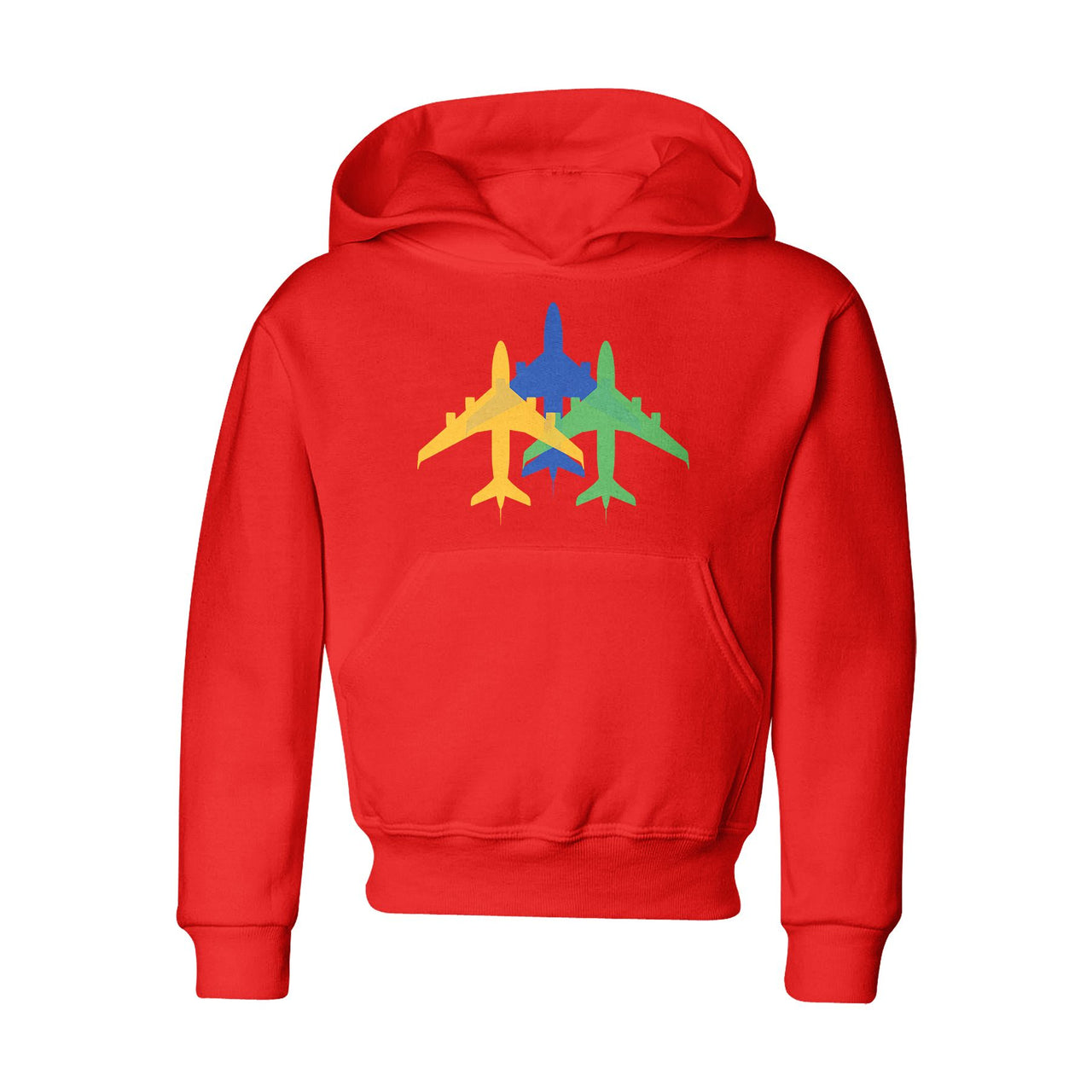 Colourful 3 Airplanes Designed "CHILDREN" Hoodies