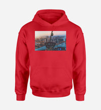 Thumbnail for Amazing City View from Helicopter Cockpit Designed Hoodies