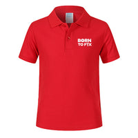 Thumbnail for Born To Fix Airplanes Designed Children Polo T-Shirts