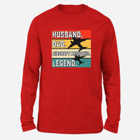 Thumbnail for Husband & Dad & Aircraft Mechanic & Legend Designed Long-Sleeve T-Shirts