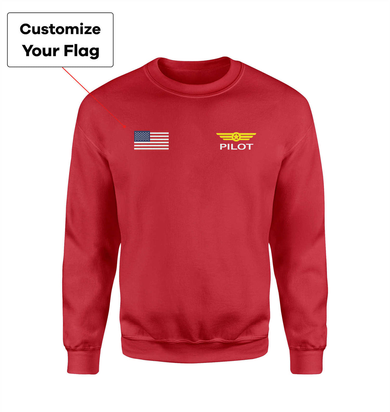Custom Flag & Pilot Badge Designed Sweatshirts