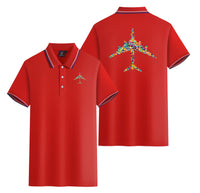 Thumbnail for Colourful Airplane Designed Stylish Polo T-Shirts (Double-Side)