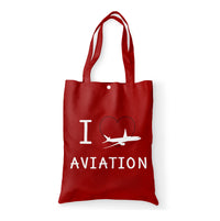 Thumbnail for I Love Aviation Designed Tote Bags