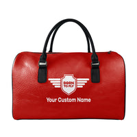Thumbnail for Custom Name (Badge 5) Designed Leather Travel Bag