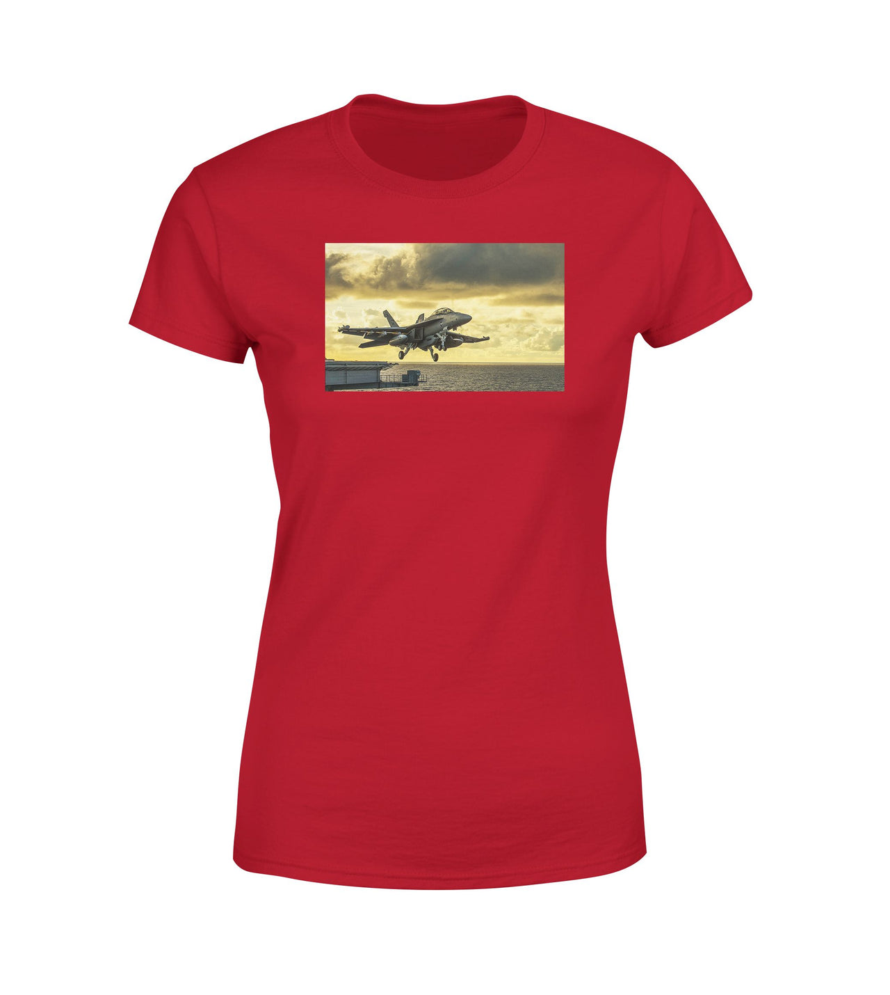 Departing Jet Aircraft Designed Women T-Shirts