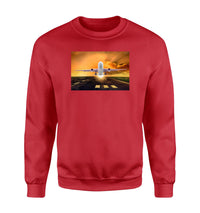 Thumbnail for Amazing Departing Aircraft Sunset & Clouds Behind Designed Sweatshirts