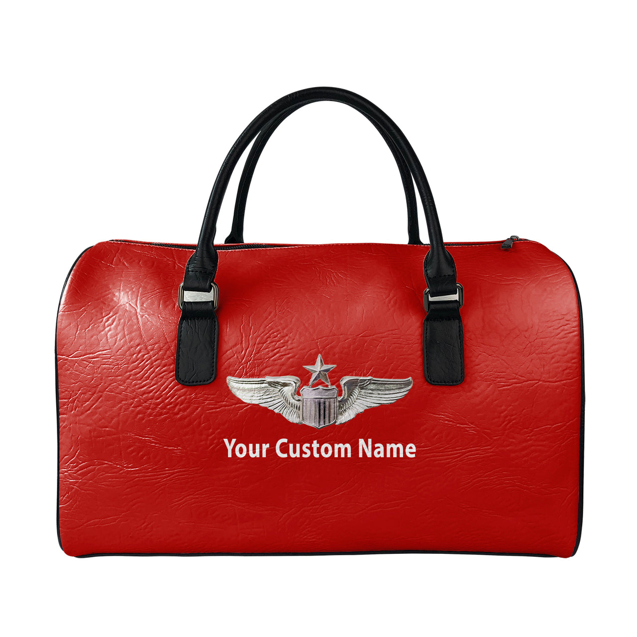 Custom Name (US Air Force & Star) Designed Leather Travel Bag