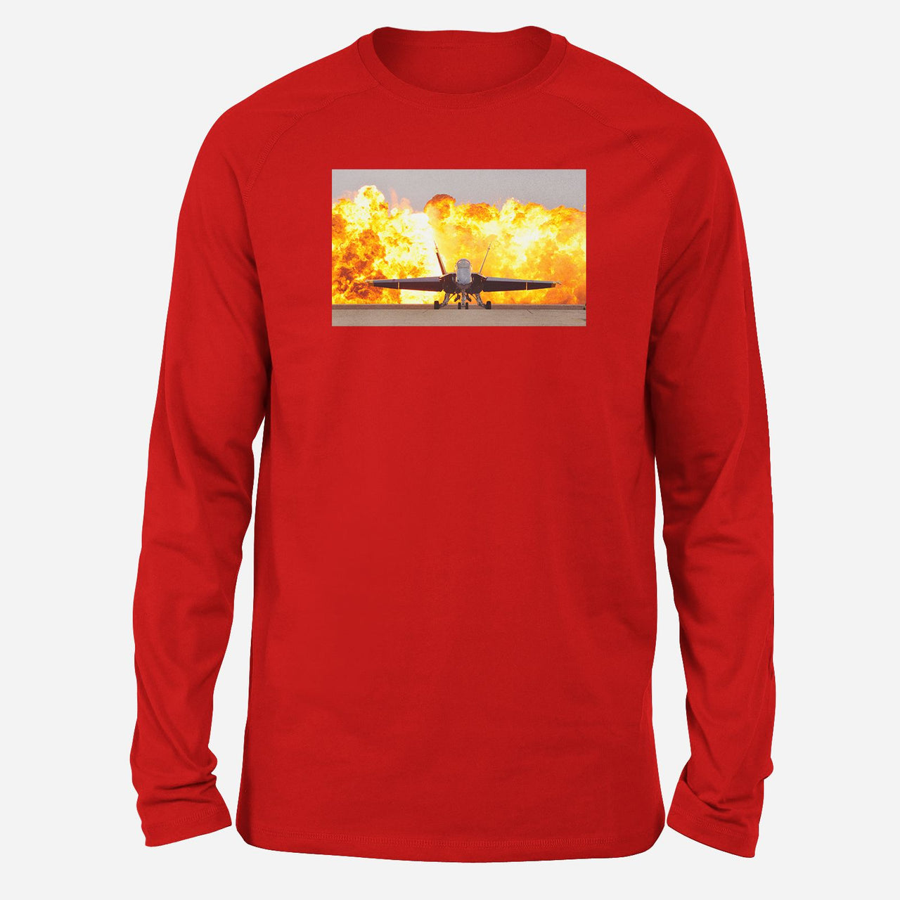 Face to Face with Air Force Jet & Flames Designed Long-Sleeve T-Shirts
