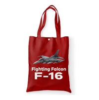 Thumbnail for The Fighting Falcon F16 Designed Tote Bags