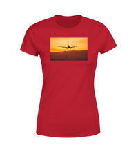 Thumbnail for Landing Aircraft During Sunset Designed Women T-Shirts