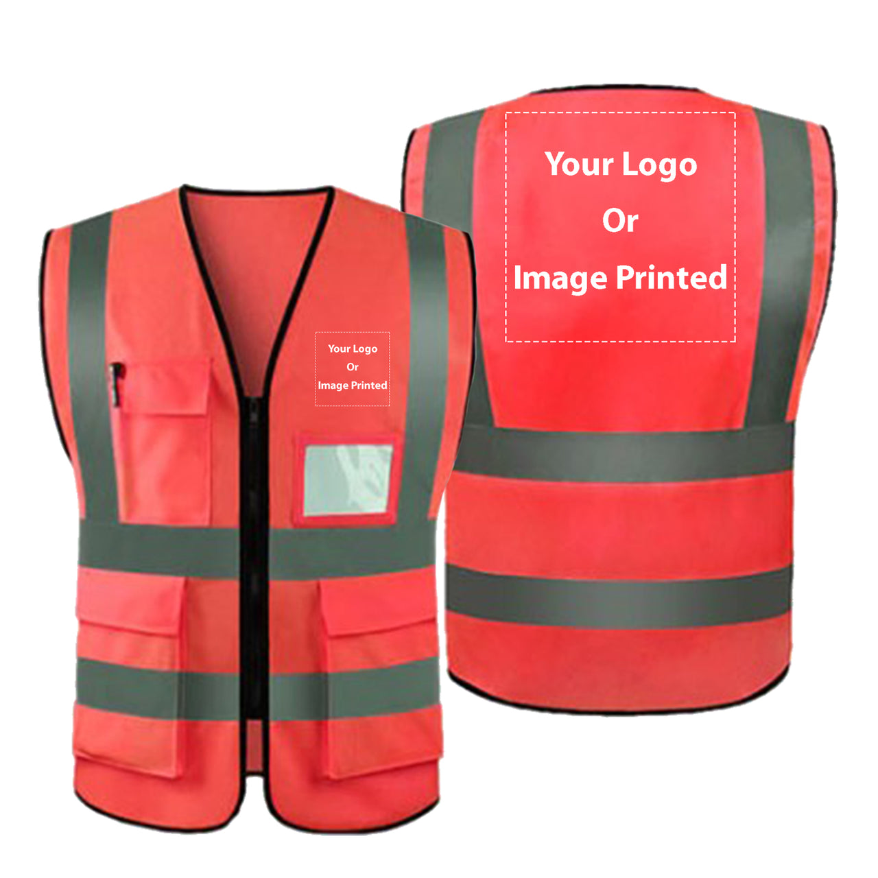 Double Side Your Custom Logos Designed Reflective Vests