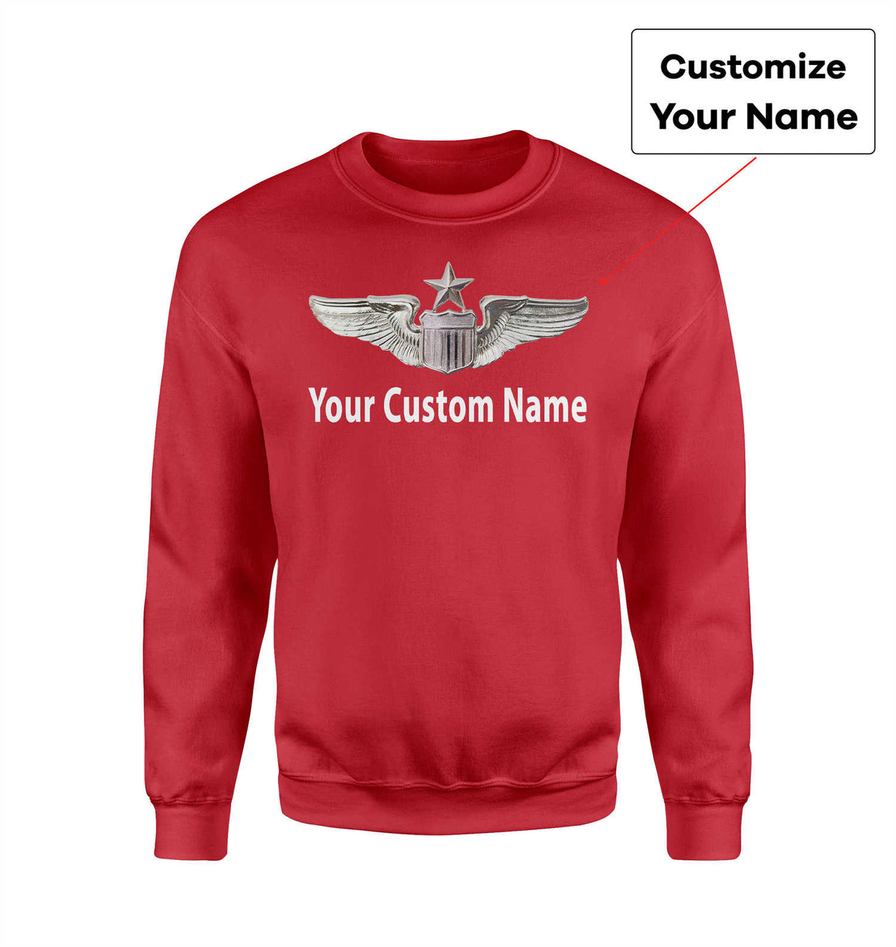 Custom Name & Big Badge (Air Force & Star) Designed 3D Sweatshirts