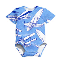 Thumbnail for Retro & Vintage Airplanes Designed 3D Baby Bodysuits