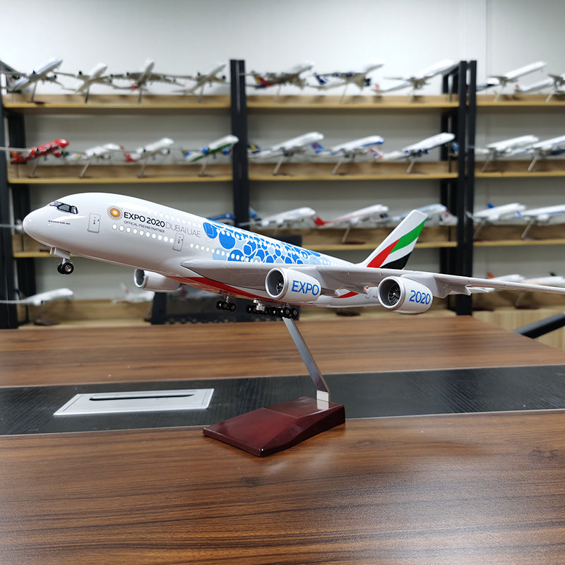 Emirates Expo 2020 Livery Airbus A380 Airplane Model (1/160 Scale)