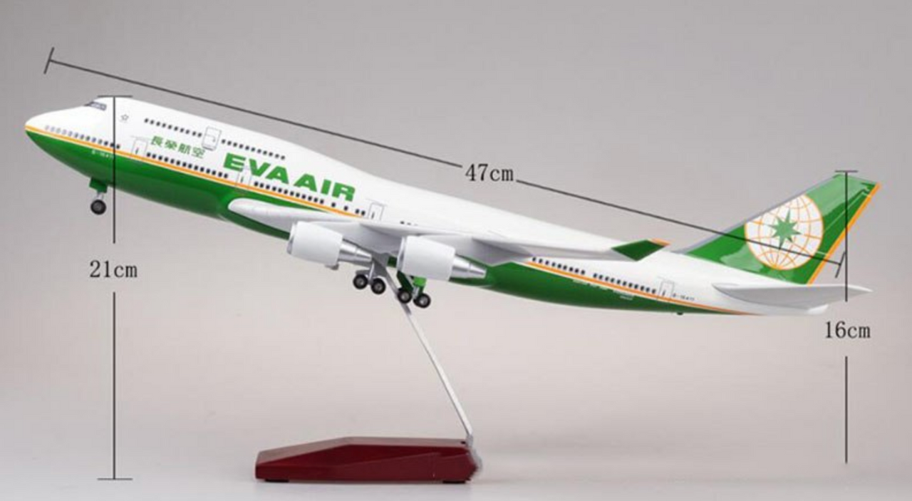 Eva Air Boeing 747 Airplane Model (1/160 Scale - 47CM)