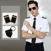 Thumbnail for Super Quality Pilot Shirt + Epaullettes + Tie