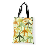 Thumbnail for Seamless Colourful Airplanes Designed Tote Bags