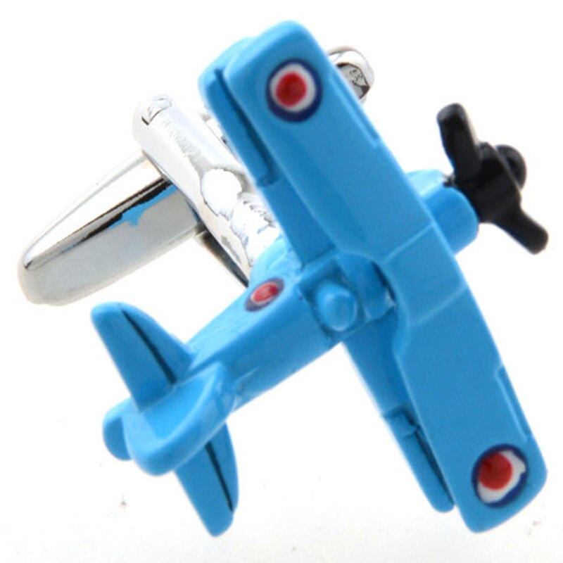 Coloured Aircraft Shaped Cuff Links