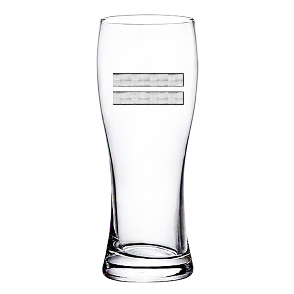Silver Pilot Epaulettes (2 Lines) Designed Pilsner Beer Glasses