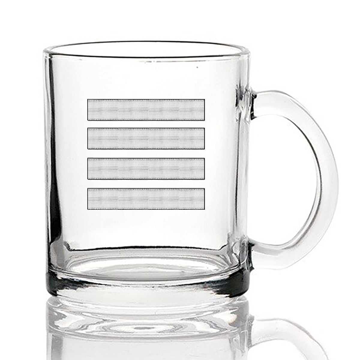 Silver Pilot Epaulettes (4 Lines) Designed Coffee & Tea Glasses