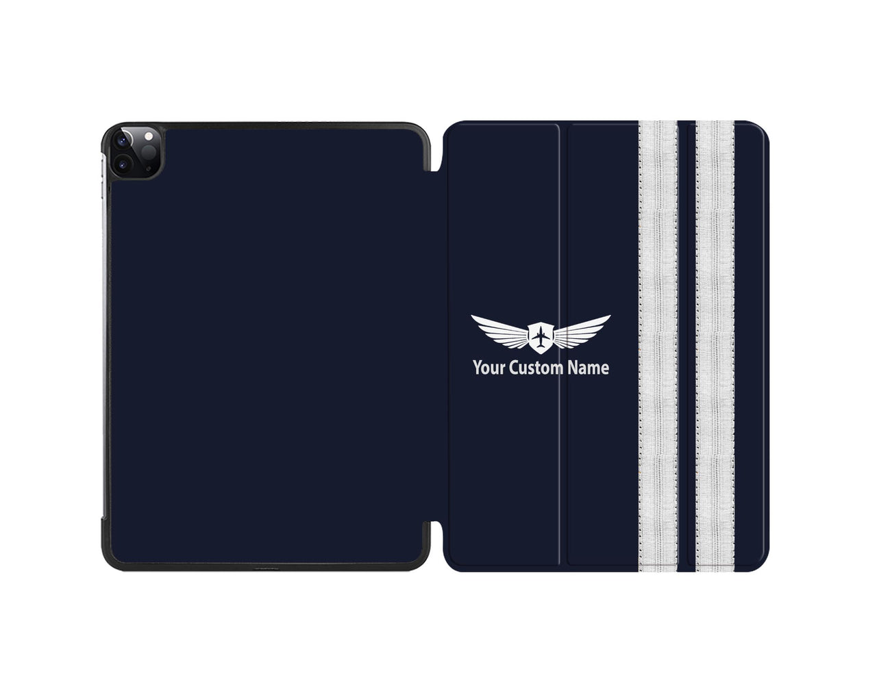 Customizable Special Silver Pilot Epaulettes (4,3,2 Lines) iPad Cases