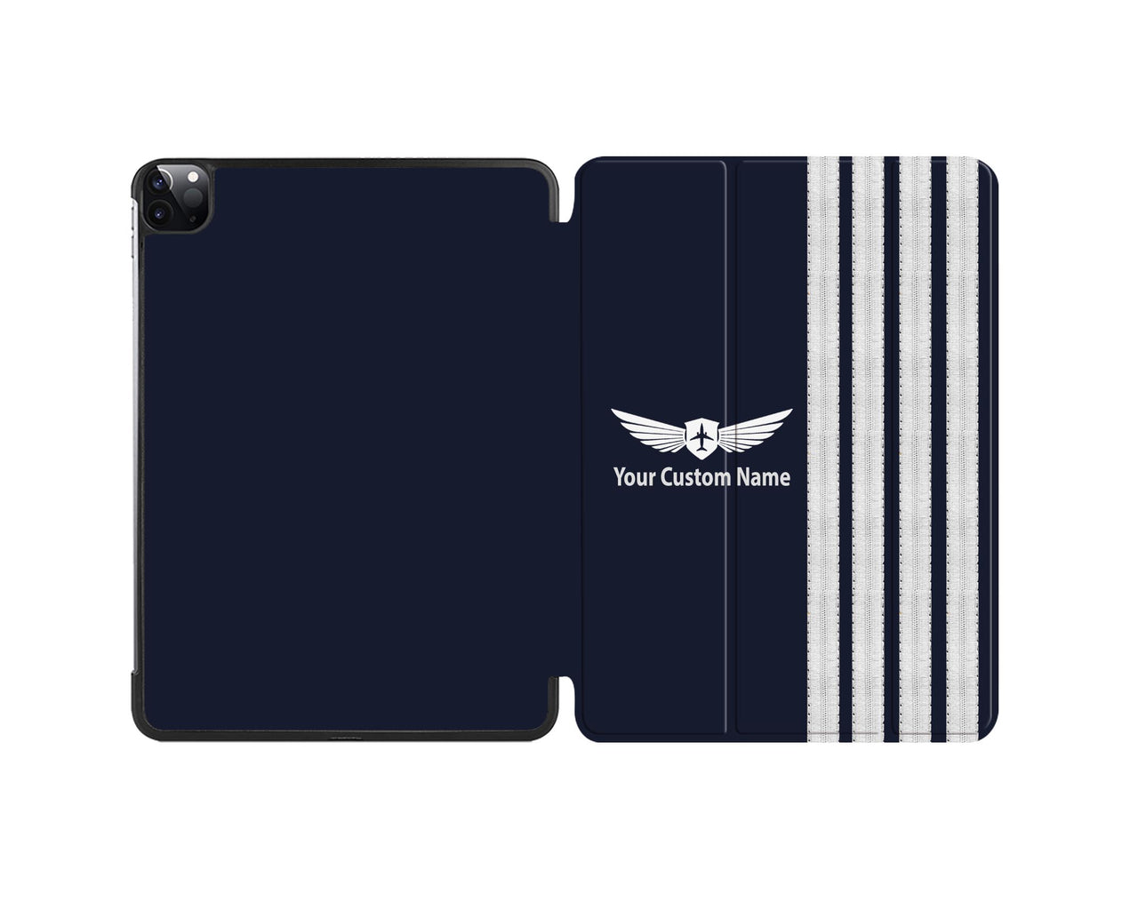 Customizable Special Silver Pilot Epaulettes (4,3,2 Lines) iPad Cases
