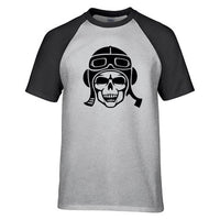 Thumbnail for Skeleton Pilot Silhouette Designed Raglan T-Shirts