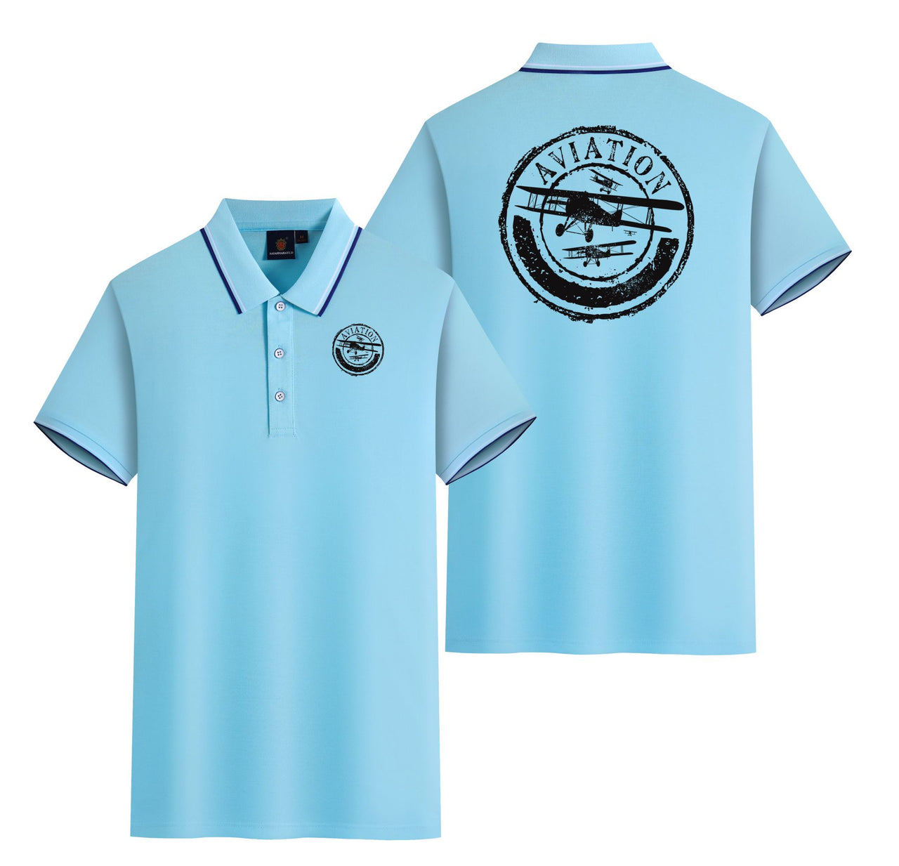 Aviation Lovers Designed Stylish Polo T-Shirts (Double-Side)