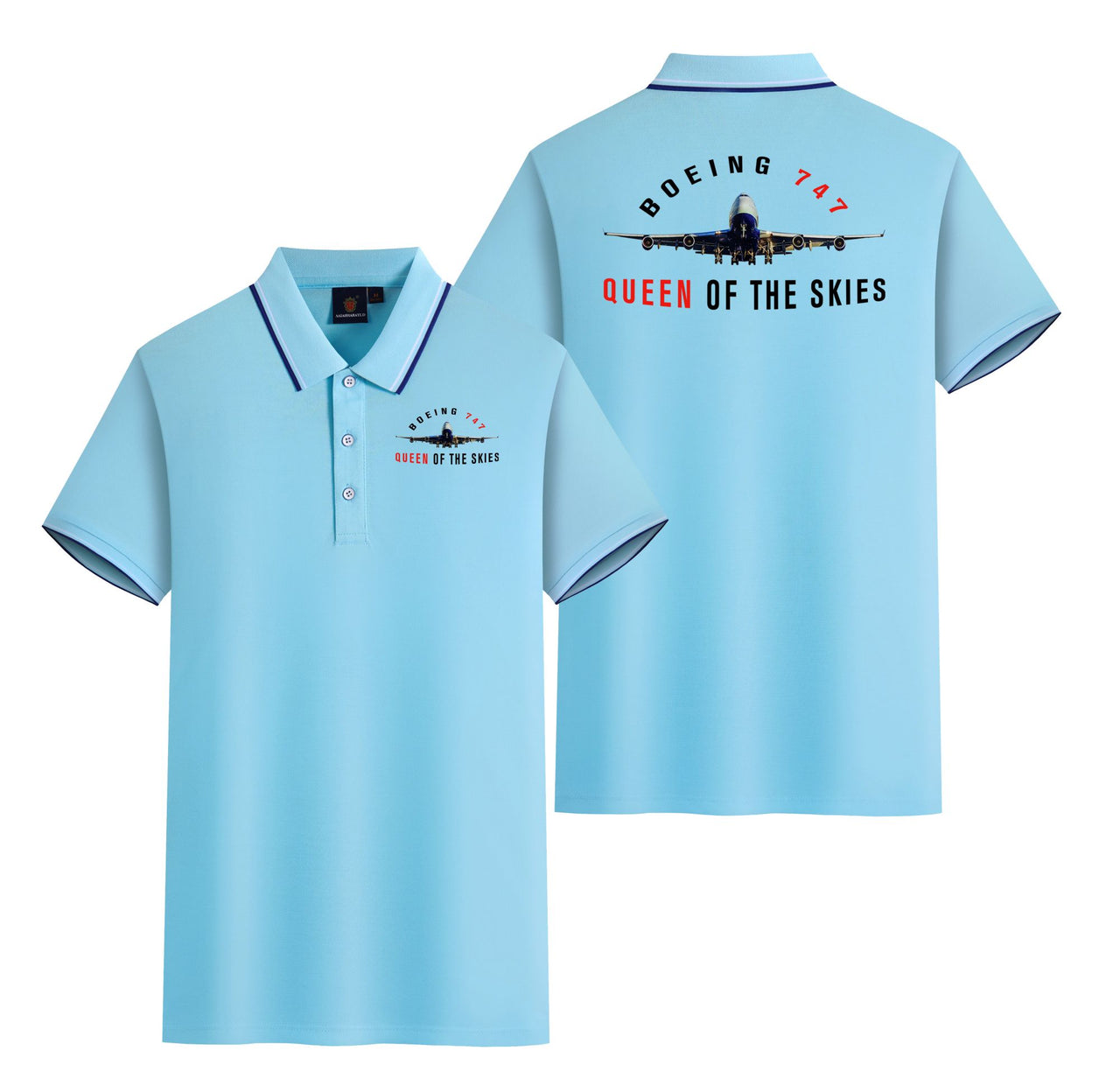 Boeing 747 Queen of the Skies Designed Stylish Polo T-Shirts (Double-Side)