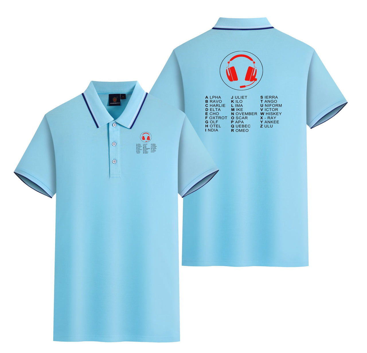 Aviation Alphabet 3 Designed Stylish Polo T-Shirts (Double-Side)