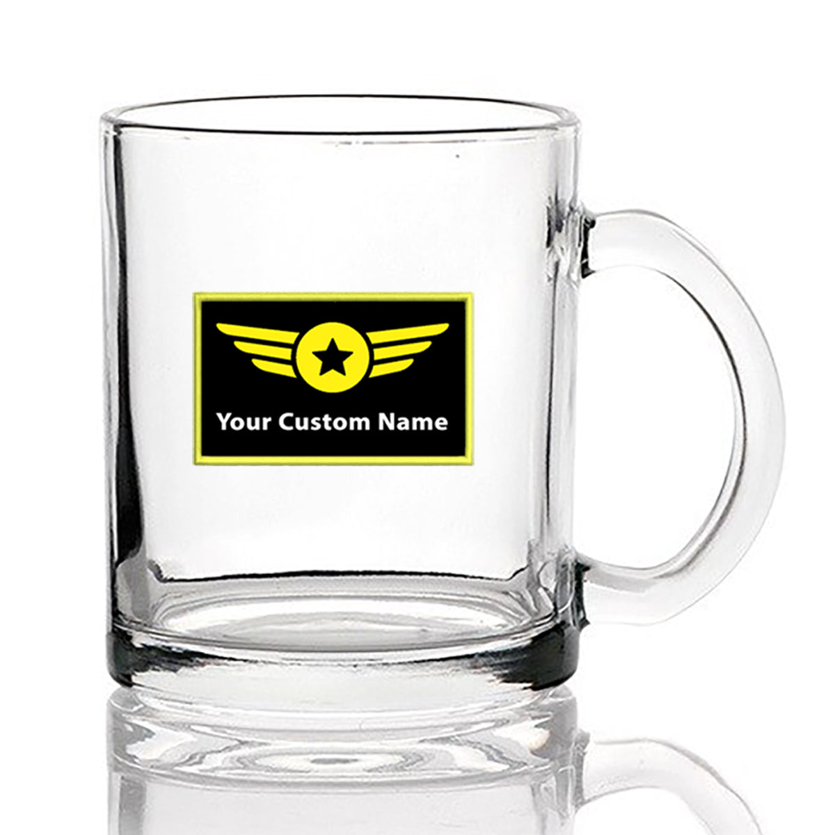 Custom Name "Special Badge" Designed Coffee & Tea Glasses