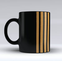 Thumbnail for Special Golden Epaulettes (4,3,2 Lines) Designed Black Mugs