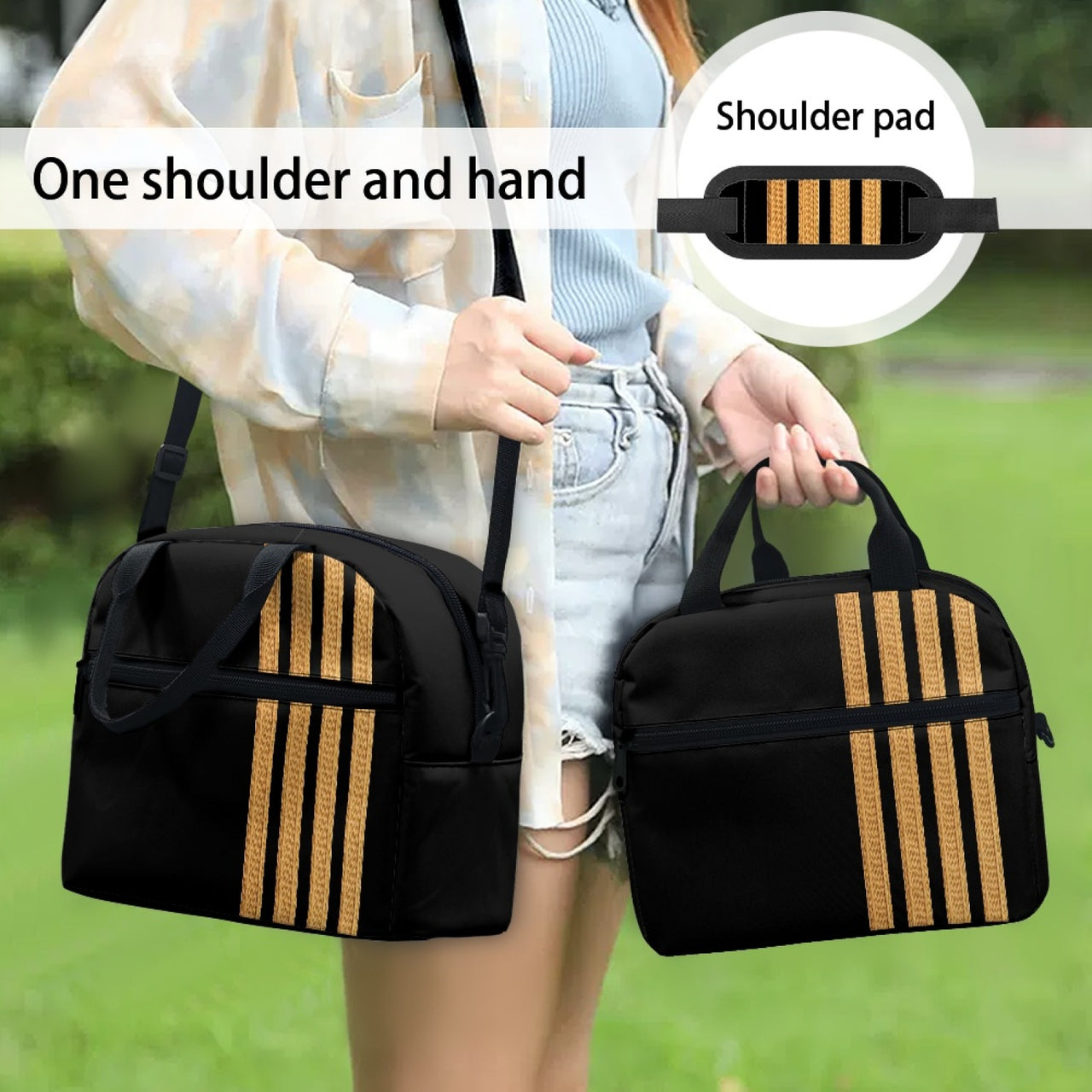 Special Golden Epaulettes (4,3,2 Lines) Designed Lunch Bags