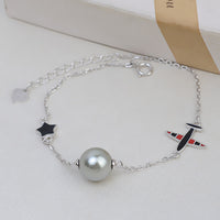 Thumbnail for 925 Silver Pentagram Pearl Aircraft Bracelet