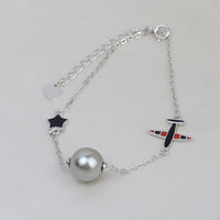 Thumbnail for 925 Silver Pentagram Pearl Aircraft Bracelet