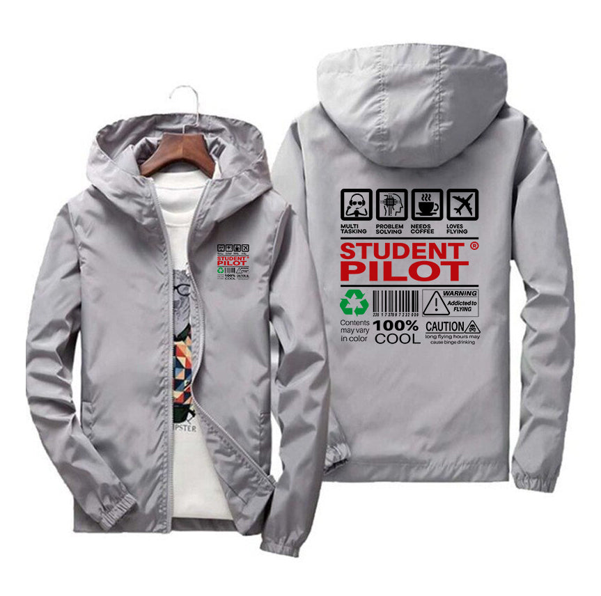 Student Pilot Label Designed Windbreaker Jackets