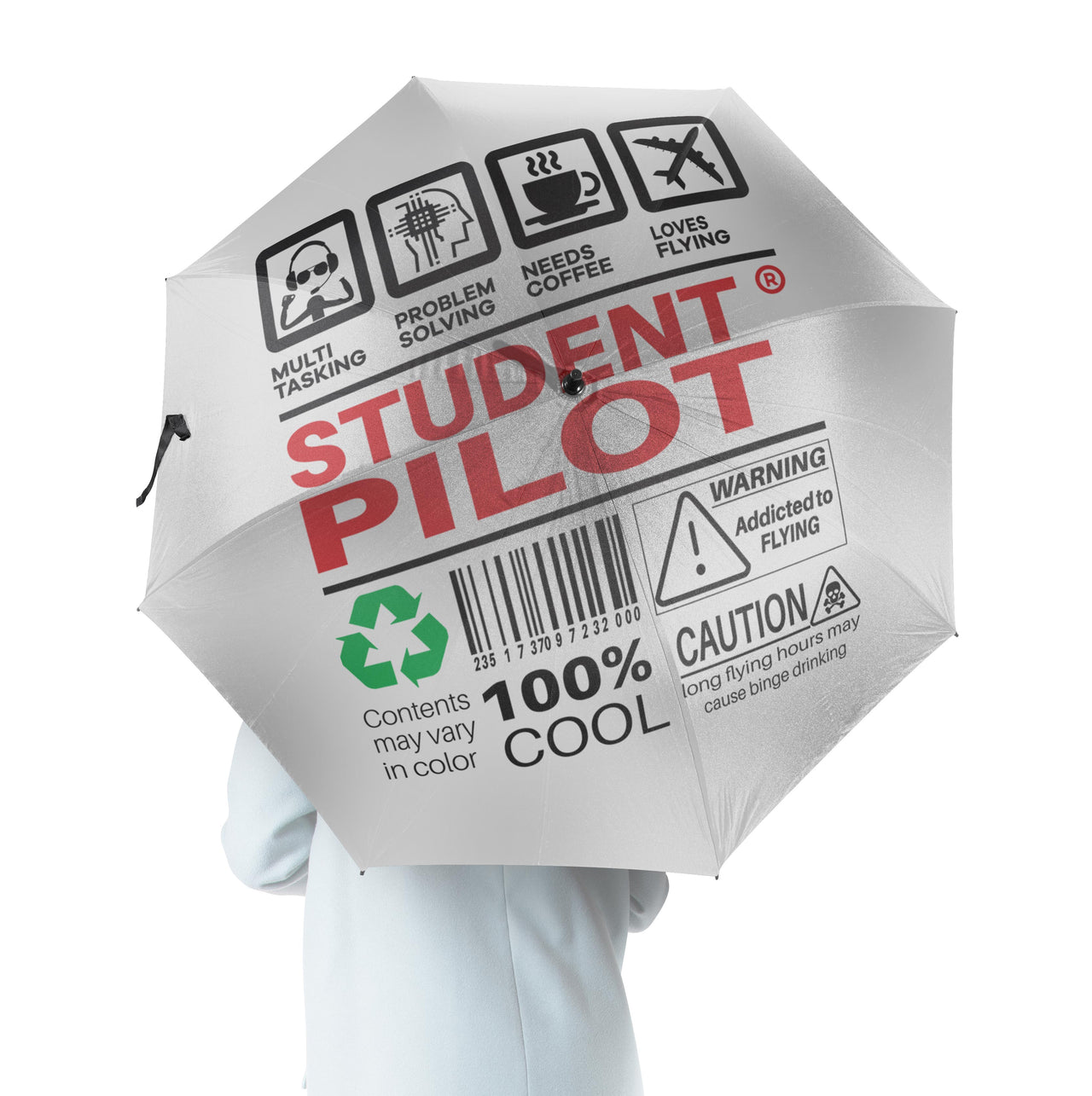 Student Pilot Label Designed Umbrella