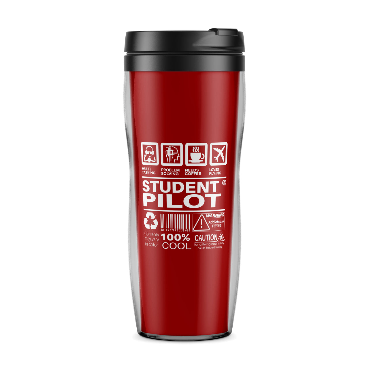 Student Pilot Label Designed Travel Mugs