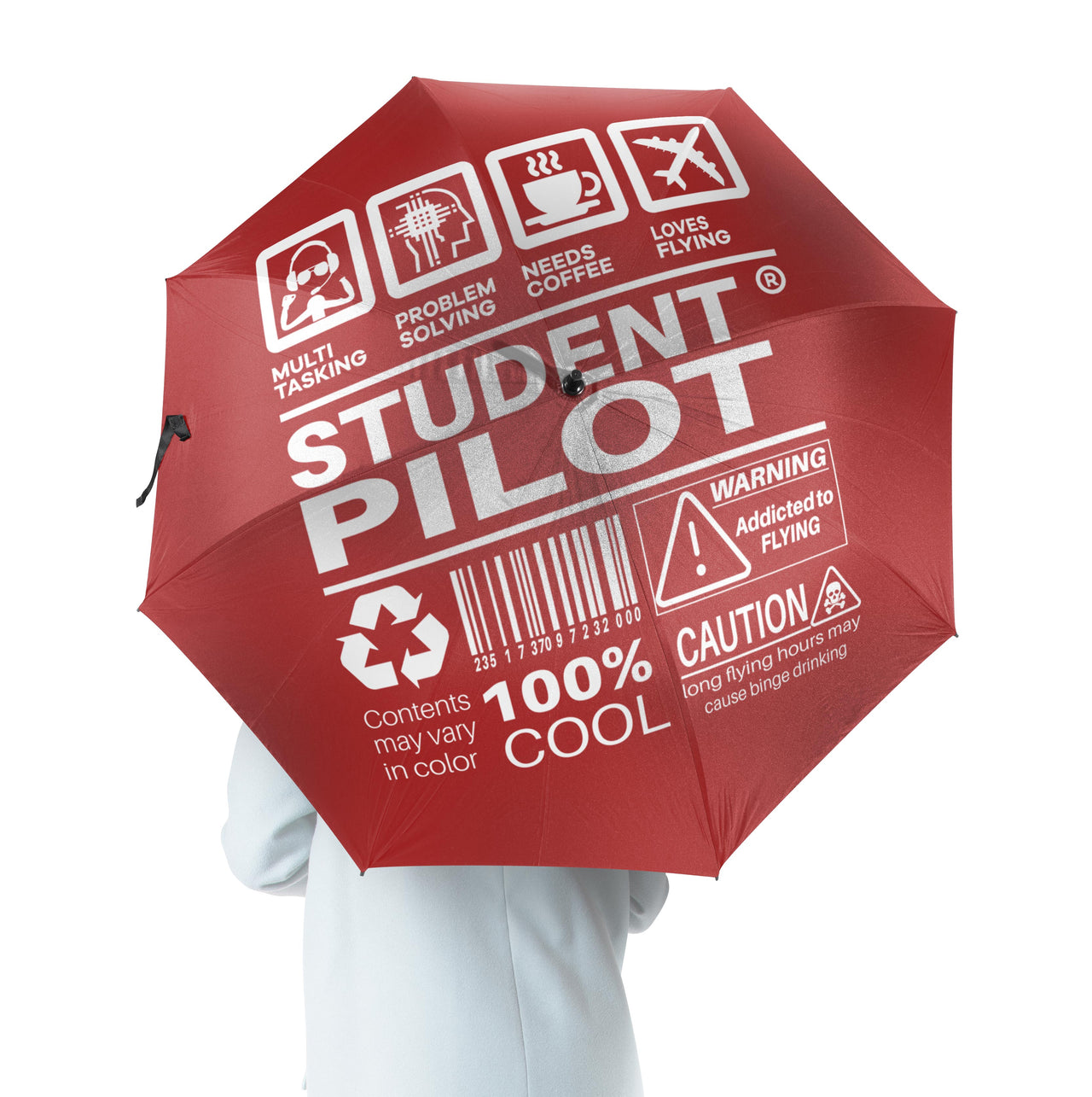 Student Pilot Label Designed Umbrella