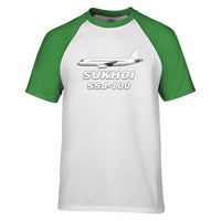 Thumbnail for The Sukhoi Superjet 100 Designed Raglan T-Shirts