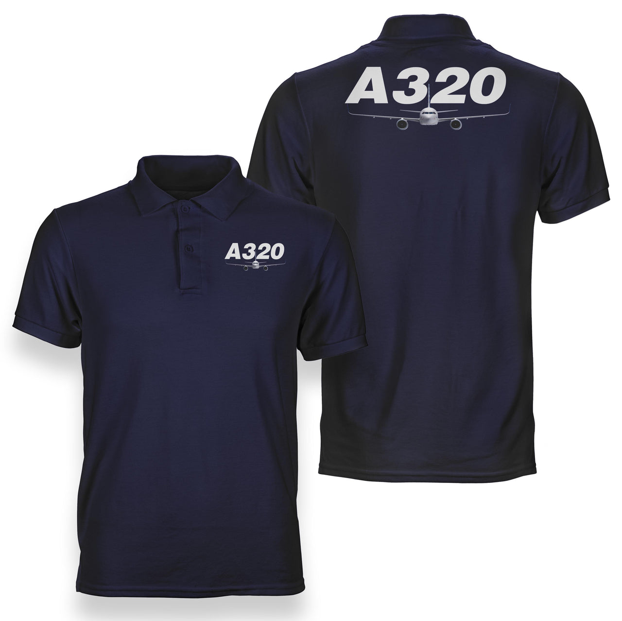 Super Airbus A320 Designed Double Side Polo T-Shirts