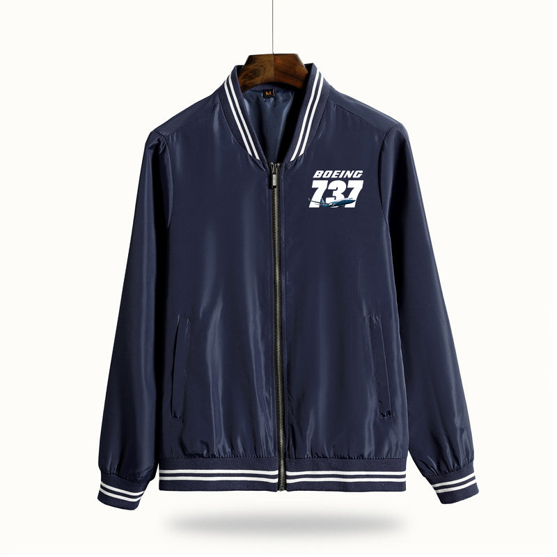 Super Boeing 737+Text Designed Thin Spring Jackets