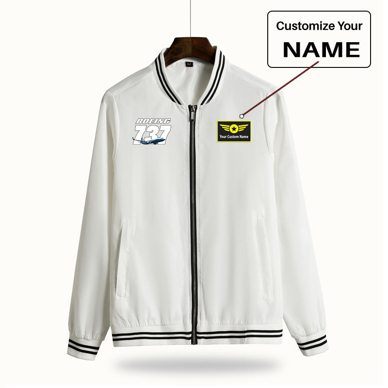 Super Boeing 737+Text Designed Thin Spring Jackets