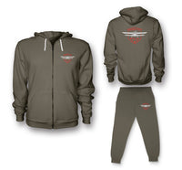 Thumbnail for Super Born To Fly Designed Zipped Hoodies & Sweatpants Set