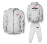 Thumbnail for Super Born To Fly Designed Zipped Hoodies & Sweatpants Set