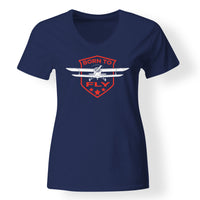 Thumbnail for Super Born To Fly Designed V-Neck T-Shirts