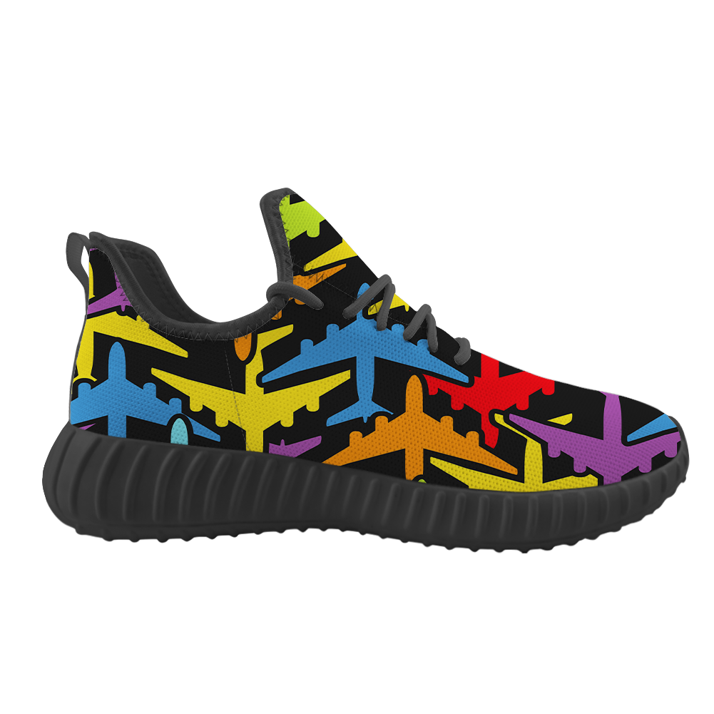 Super Colourful Airplanes Designed Sport Sneakers & Shoes (WOMEN)