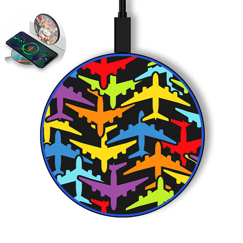 Super Colourful Airplanes Designed Wireless Chargers