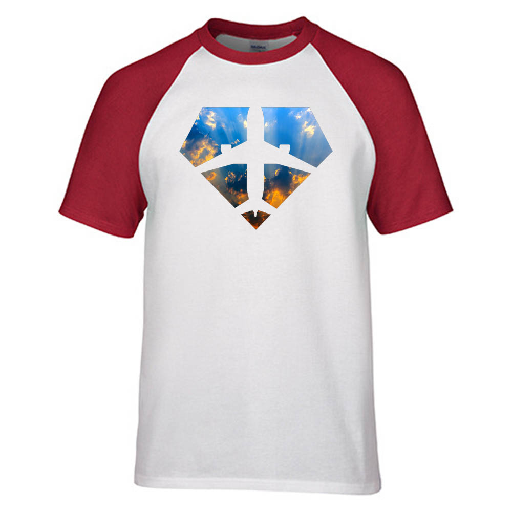 Supermen of The Skies (Sunrise) Designed Raglan T-Shirts